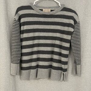 Banana Republic Gray and Black Striped Sweater
